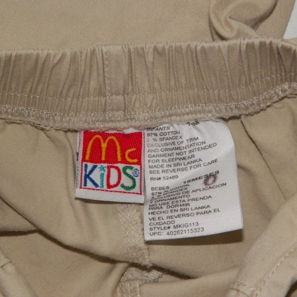 McKids Tan Pull On Twill Pants Plaid Ruffles 18 mo - Picture 3 of 4